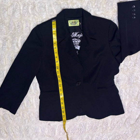 JUICY COUTURE Her Majesty Women’s Black Blazer100% Wool - Picture 12 of 13